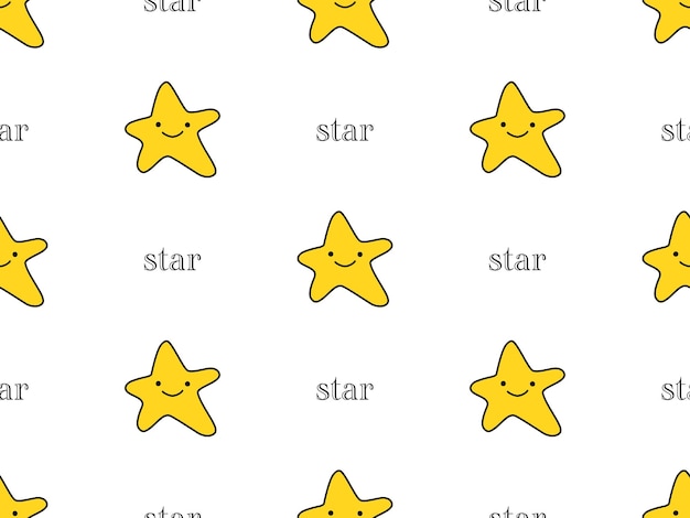 Stars cartoon character seamless pattern on white background