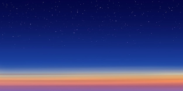 Stars in the evening sky, sunset sky, vector background