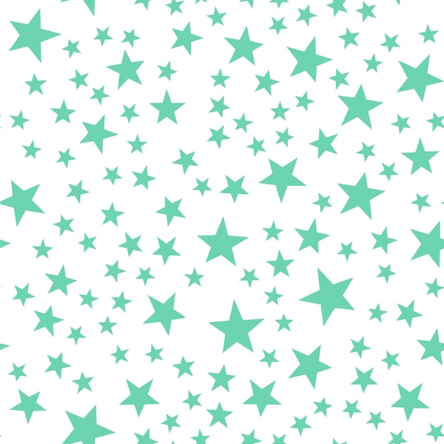 Stars mint color seamless pattern