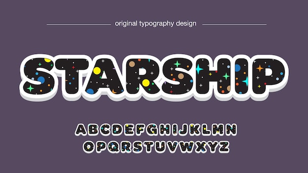 stars pattern rounded cartoon typography