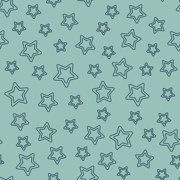 Stars seamless pattern Hand drawn