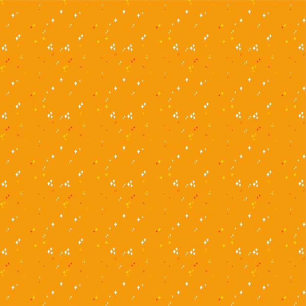 Stars seamless vector pattern on orange background