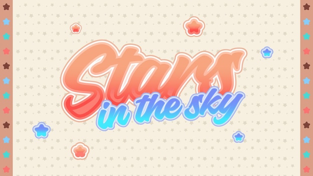 Vector stars in the sky editable text effect