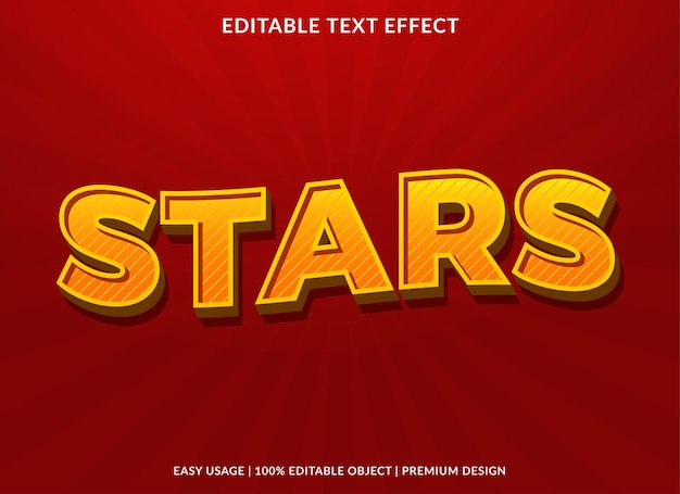 stars text effect template with editable layout and abstract style use for business logo and brand