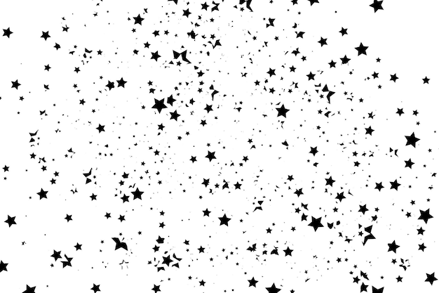 Stars on a white background. Black star shooting with an elegant star.Meteoroid, comet, asteroid, stars.