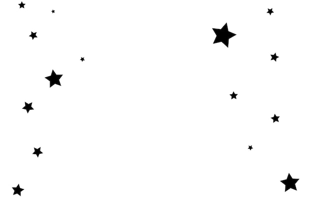 Stars on a white background. Black star shooting with an elegant star.Meteoroid, comet, asteroid, stars.