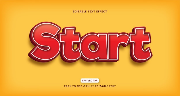 start 3D style text effects concept