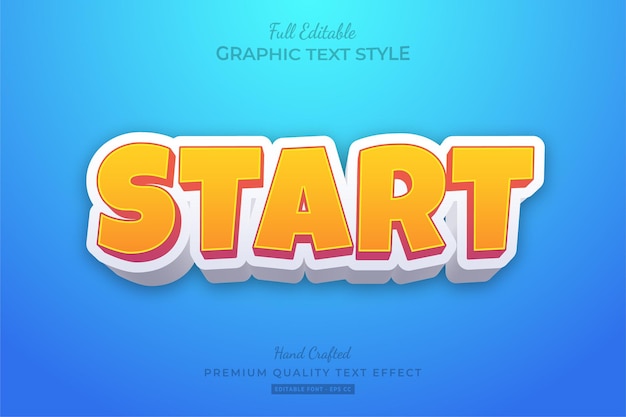 Start Cartoon Games Editable Text Effect