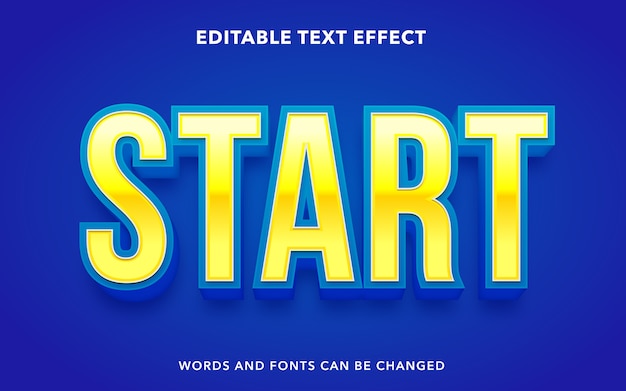 start editable text effect style