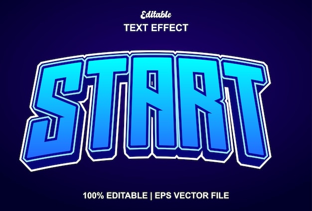 Start text effect with blue color editable