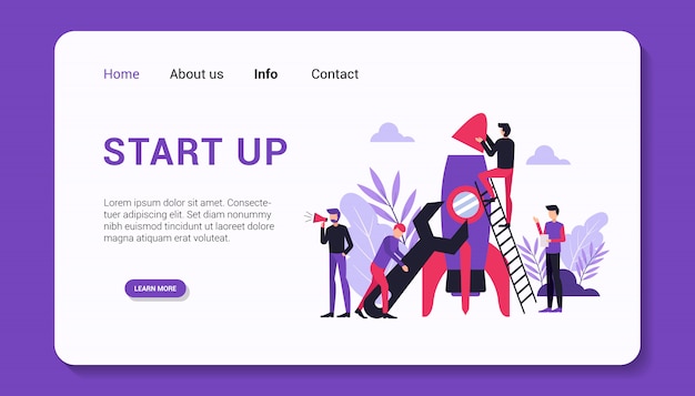 Start up landing page template illustration