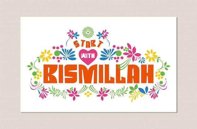 Start with bismillah islamic poster