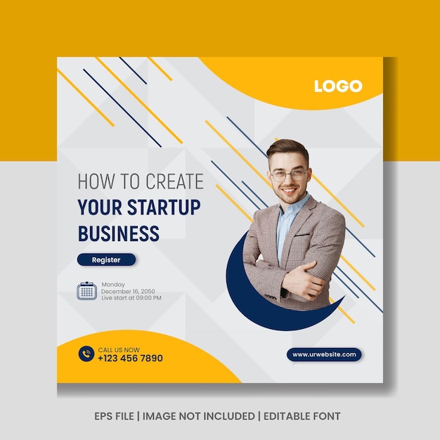 Startup Business marketing social media Instagram post template