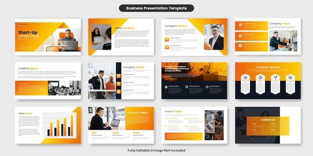 Startup business presentation slide template or corporate business proposal and company profile