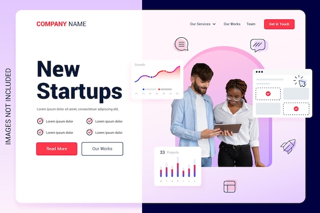 Startup Landing Page with Aesthetic Gradient Colors