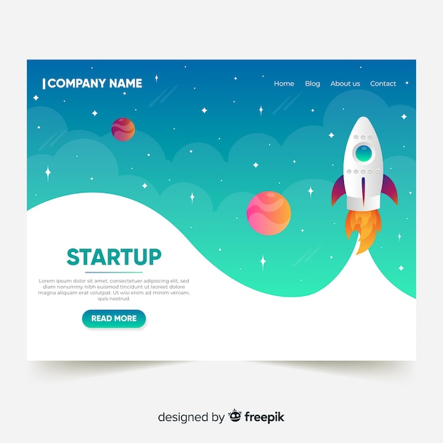 Startup landing page