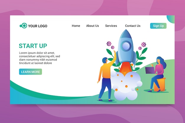 Startup landing page