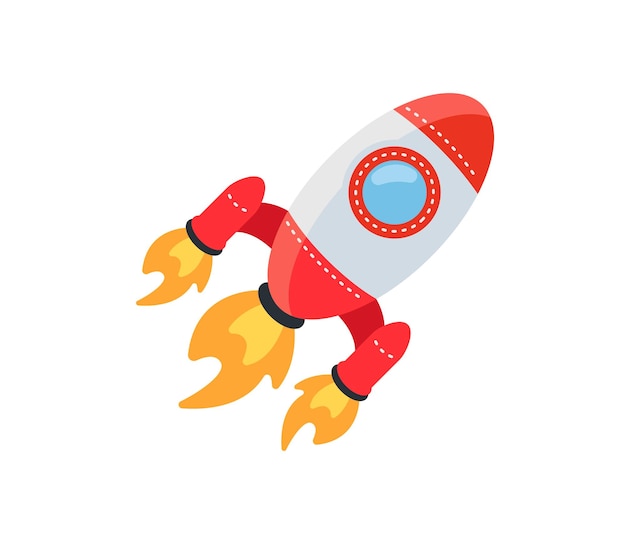 Startup Rocket vector isolated icon. Rocket emoji illustration. Rocket vector isolated emoticon