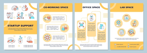 Startup support orange brochure template