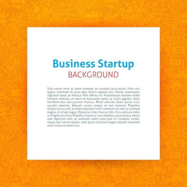 Startup Template. Vector Illustration of Paper over Outline Design.