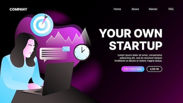 Startup Website Mockup Landing Page Editable Banner