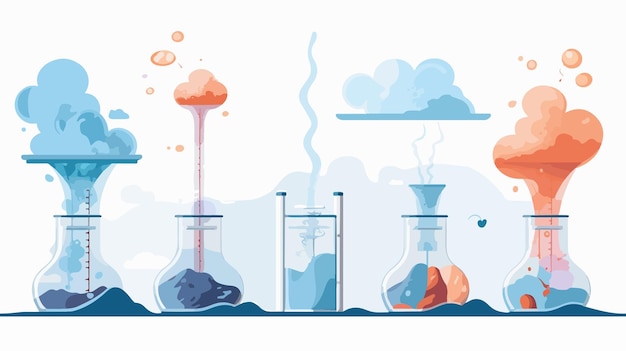 Vector state of matter transformation from solid to liquid and gas