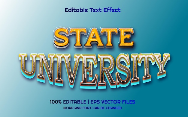 State university editable text effect