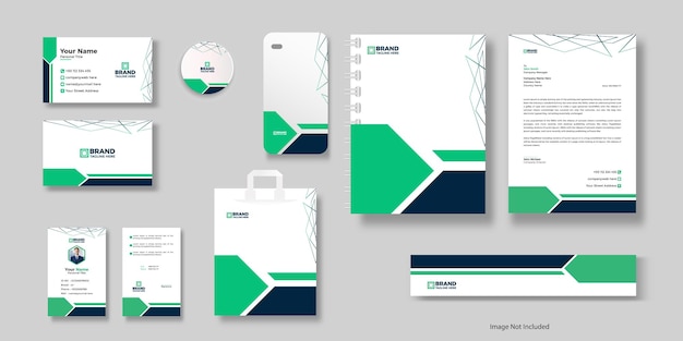 Stationary or branding identity design template letterhead business card startup design