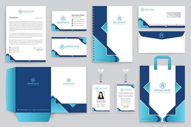 Stationery design in blue color