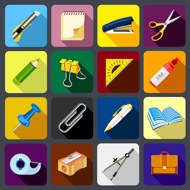 Stationery icons set.