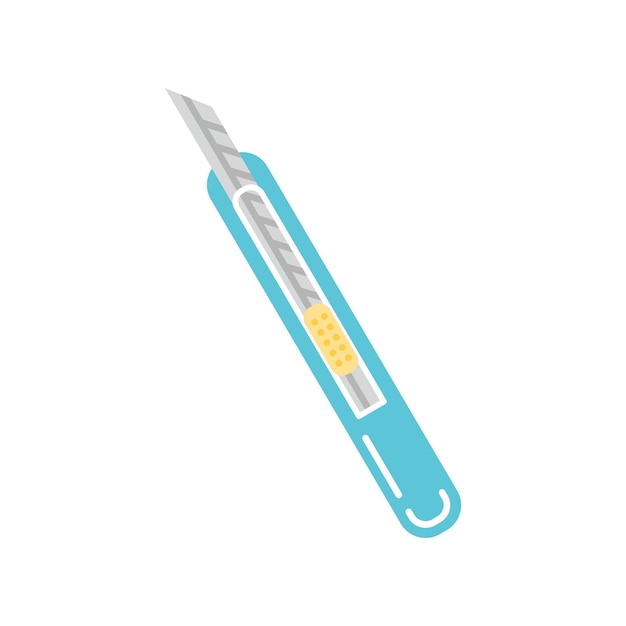 Stationery knife vector flat illustration on white background