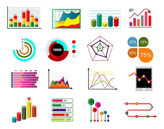 statistic diagram chart colorful. diagram chart graph elements vector business diagram data template