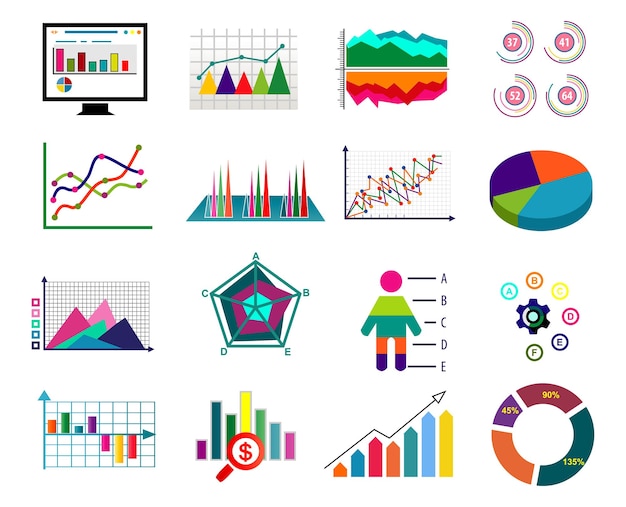 statistic diagram chart colorful. diagram chart graph elements vector business diagram data template