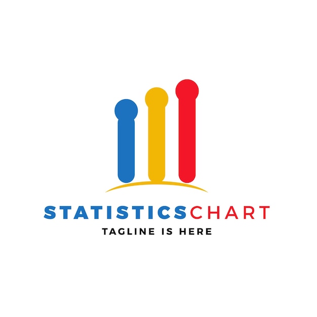 Statistics chart logo vector icon illustration