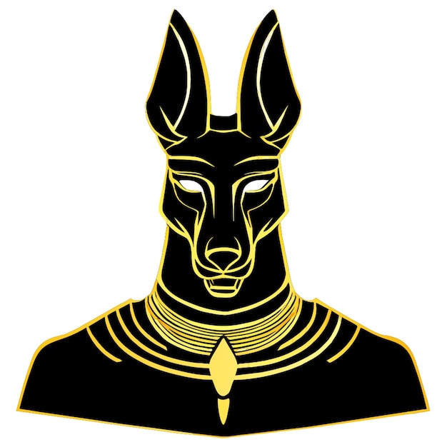 Vector a statue in black like that of the god anubis but with the face of a xolo vector illustration