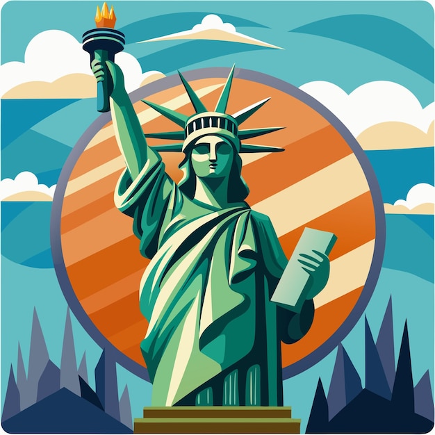 Statue of Liberty Clip Art Vector Illustration Design