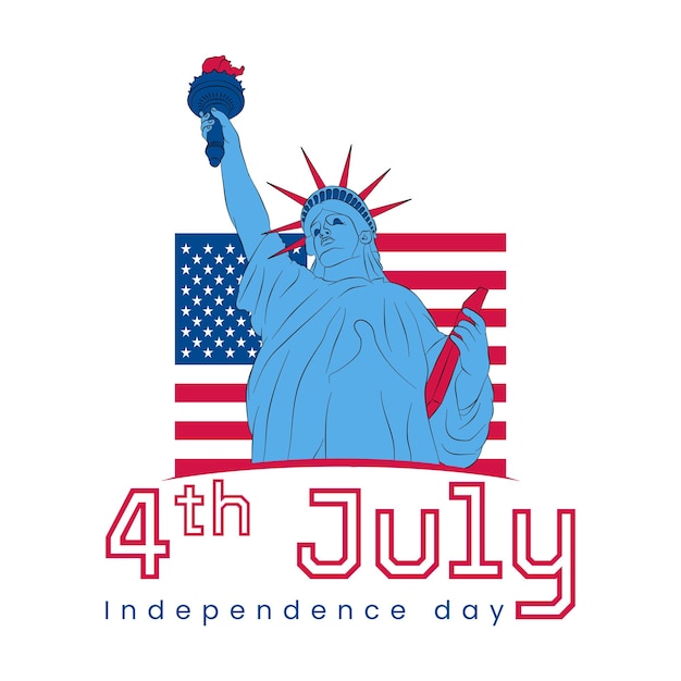 Statue of liberty illustration 4th July independence day