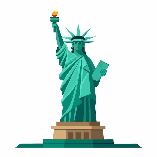 Statue of Liberty Vector Illustration on White Background New York USA