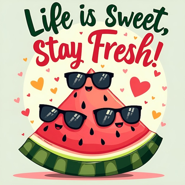 Stay Fresh Watermelon A Vibrant Summer Delight Vector Illustration