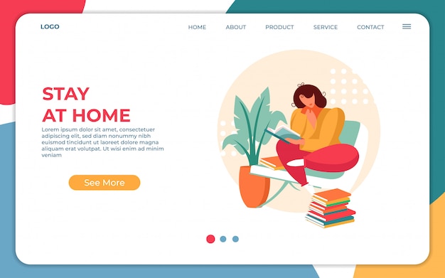 Stay At Home/Work At Home Landing Page Design