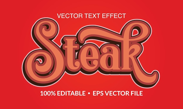 Steak 3D Editable Text Effect