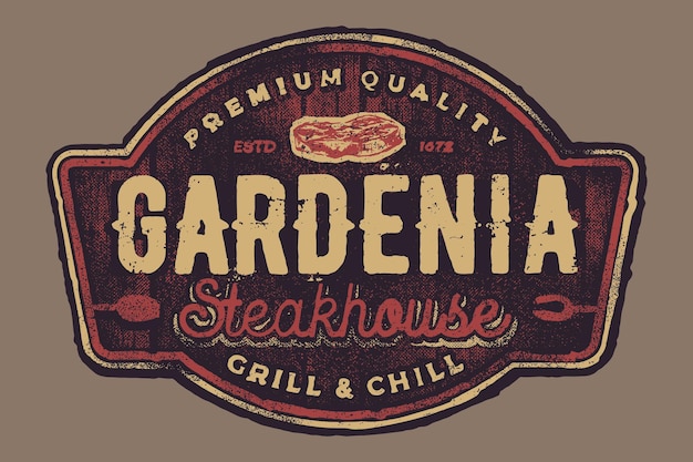 steak house badge logo template