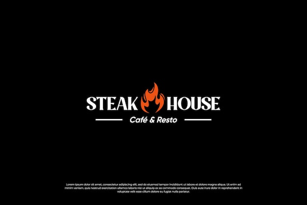 Steak house barbecue and grill logo design Retro label for restaurant