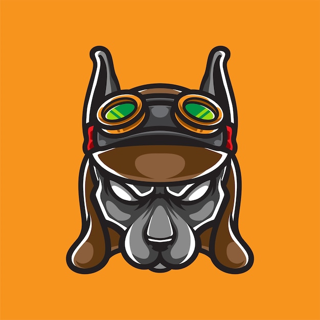 Steam Punk Dog Head Mascot Logo