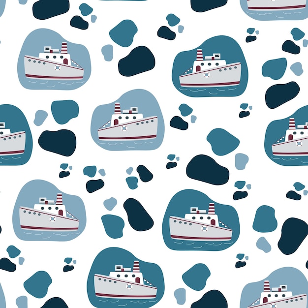 Steamboats pattern Seamless baby patternBoys nursery prints