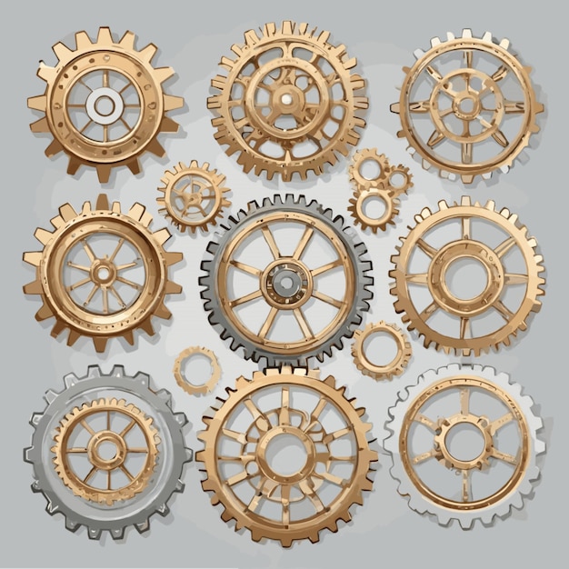 Steampunk gears frame vector