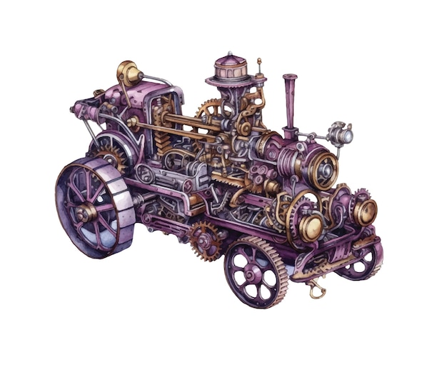 Steampunk machine clipart isolated vector illustration