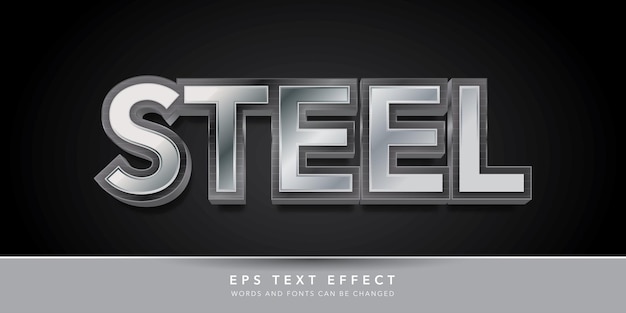 steel 3d editable text effect