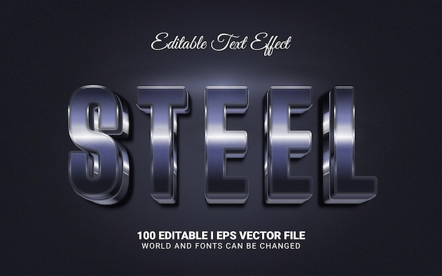 Steel 3d style text effect