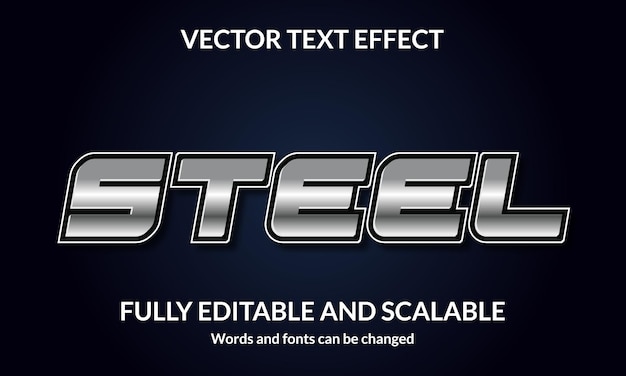 Steel Editable 3D text style effect